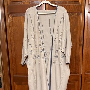 Beige Embroidered Over Sized Abaya